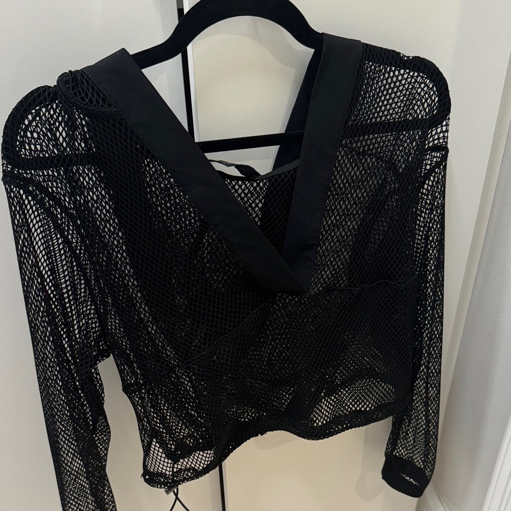 Heroine Sport Black Mesh Top